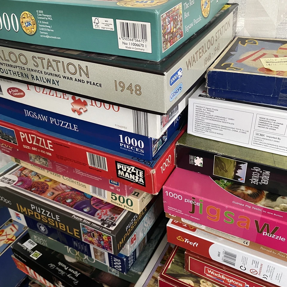 Jigsaw Puzzle Bundle x15 Joblot 200 500 1000 Piece Christmas Hobby Unchecked - Image 2 of 4