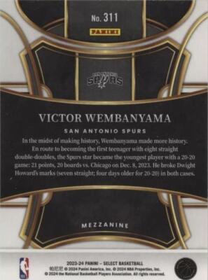 2023-24 Panini Select - Victor Wembanyama #311 for sale | eBay
