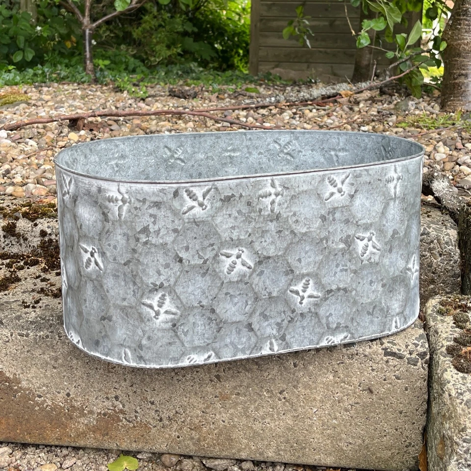 Planters for Garden 45cm Oval Bee Decorative Plant Pot Outdoor Flower Trough - Image 2 of 4