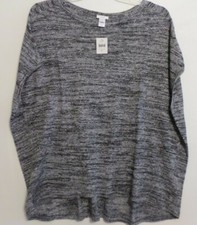 NWT PURE JILL J JILL SS LIGHT ELLIPTICAL PULLOVER TOP-XL-BLACK/WHITE-NICE 