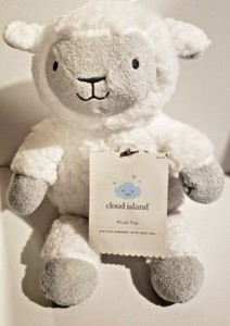 NWT Cloud Island Lamb Sheep White Gray Fluffy Target Plush Stuffed Baby Toy 12