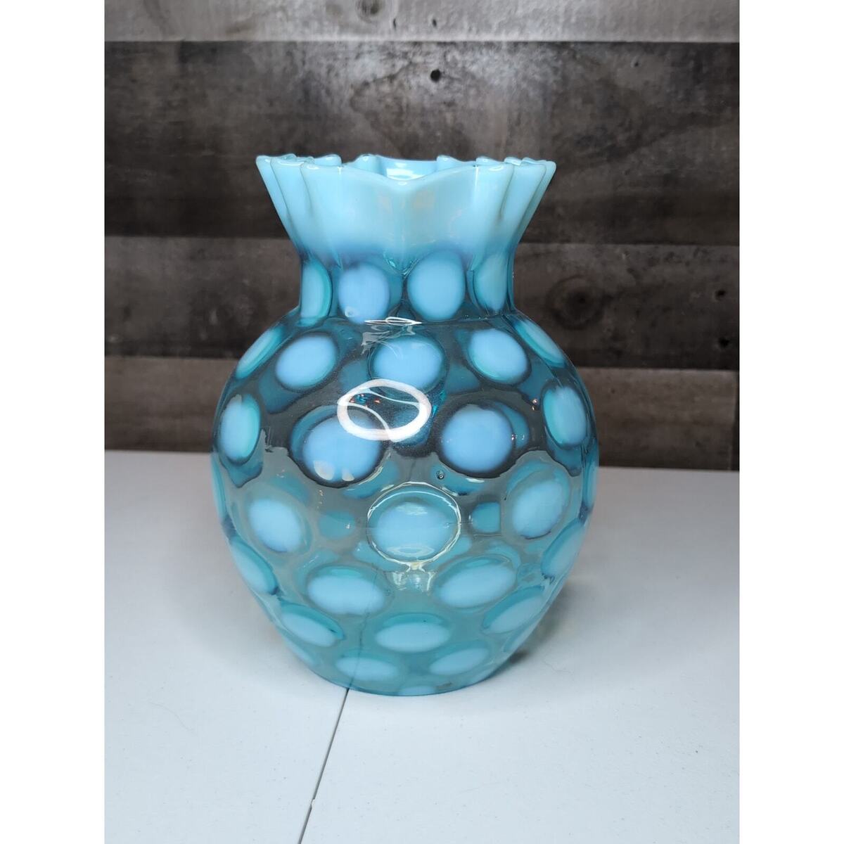 fenton opalescent ビンテージ　ガラス製 花瓶 fenton opalescent ビンテージ ガラス製 花瓶 Vintage Fenton