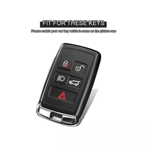 Leather Car Key Fob Case Cover Holder For Land Rover Range Rover Defender Jaguar - Bild 7 von 20