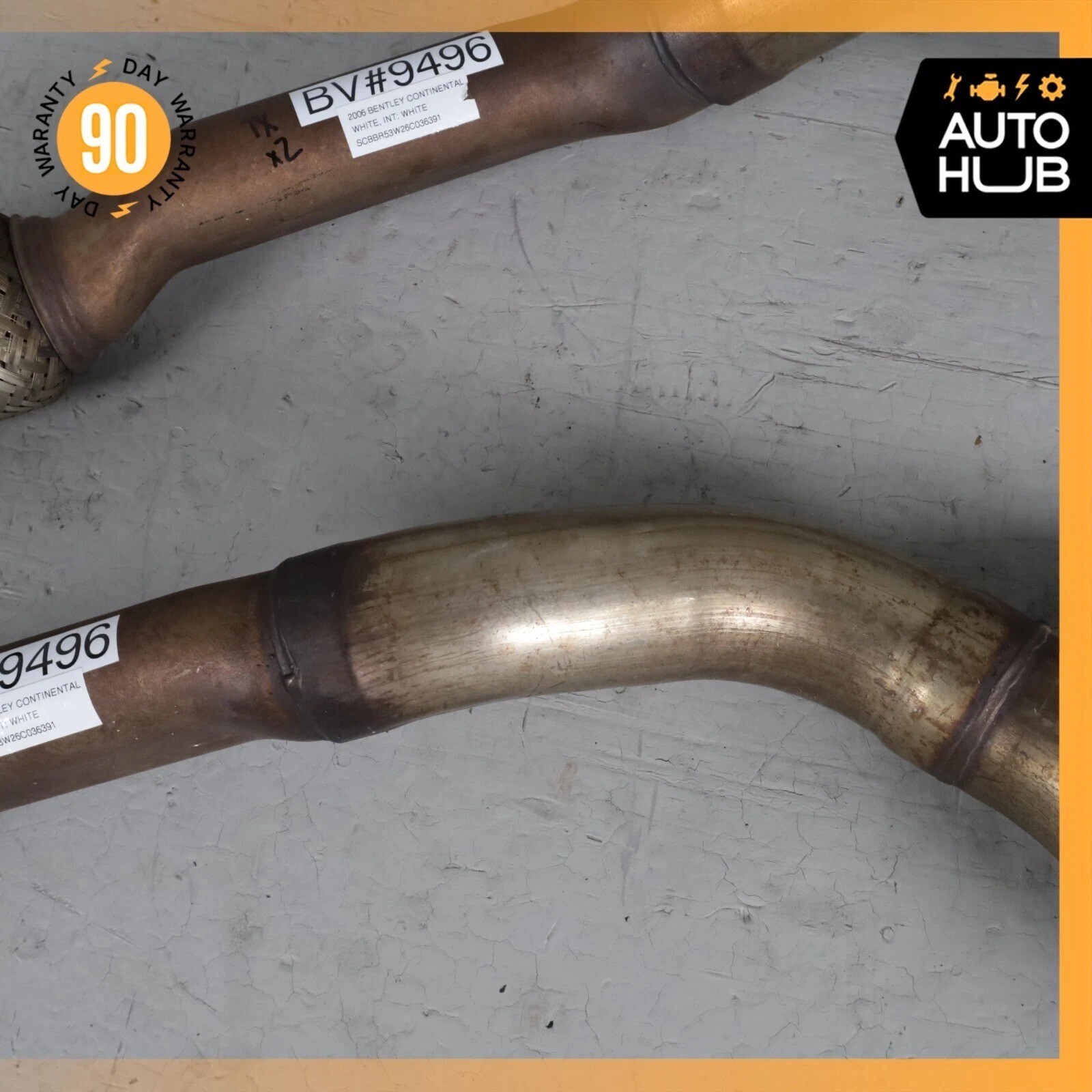 Bentley Continental Flying Spur 6.0L Exhaust Downpipe Left & Right Side Set OEM