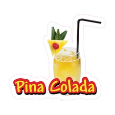 Food Truck Decals Pina Colada Style B Restaurant & Food Concession Sign Yellow