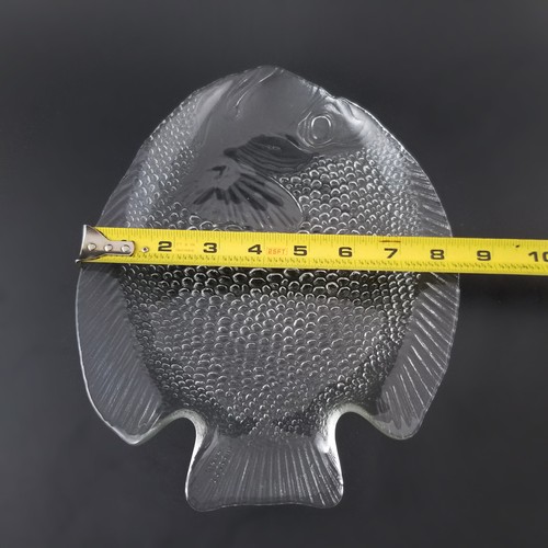 6 Arcoroc France Poisson Fish Dinner Plates 10.5" Clear Glass New ORIGINAL BOX - Picture 5 of 8