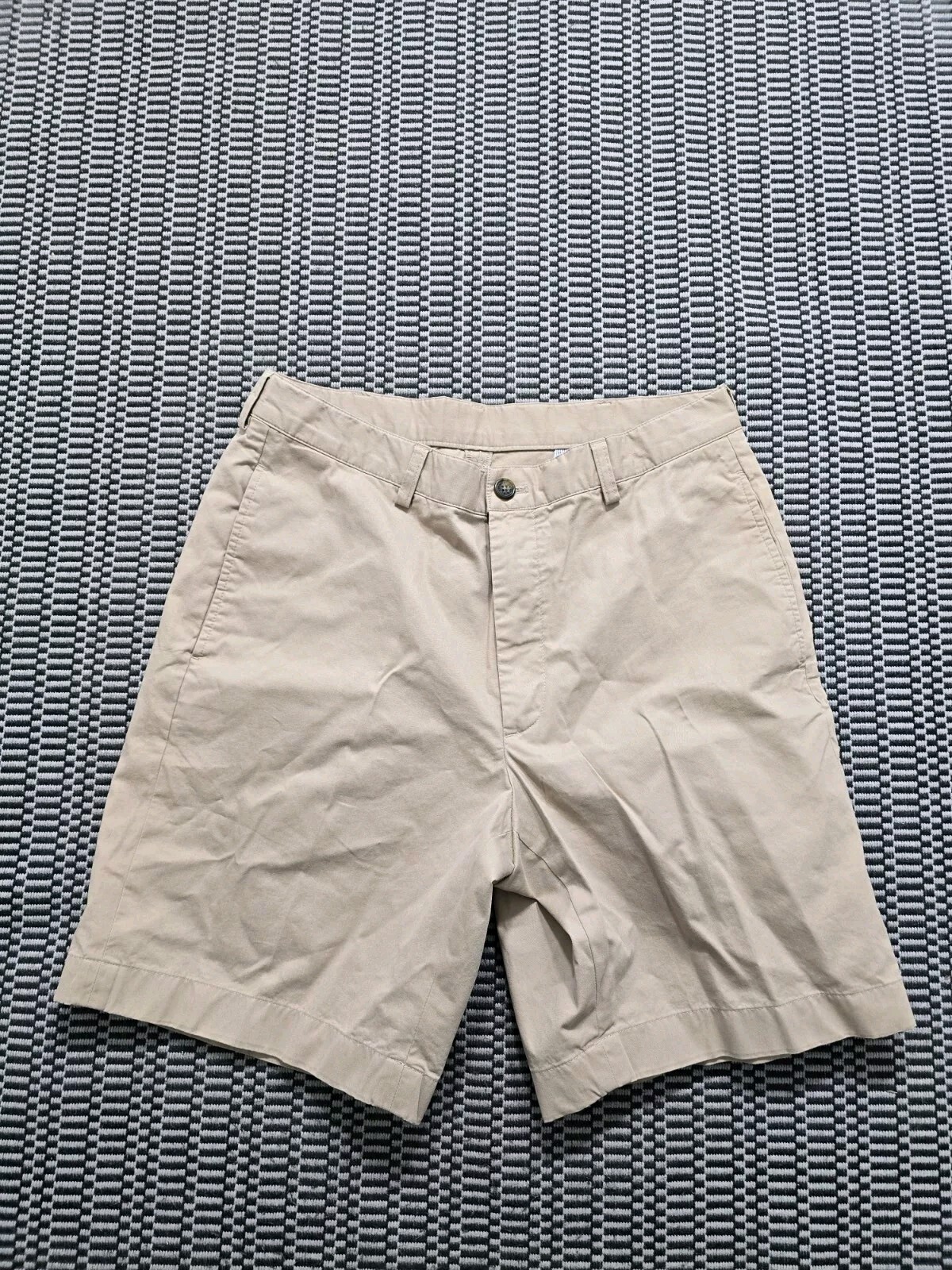brooks brothers 346 khaki beige chino shorts mens size 34 all cotton