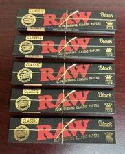 RAW CLASSIC BLACK KING SIZE SLIM Papers -5 PACKS