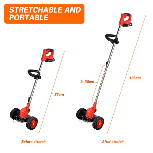 Electric Cordless Grass String Trimmer Lawn Edger Weed Cutter+2 Battery+1Charger - Picture 13 of 37