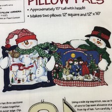 Snowman Pillow Pals Daisy Kingdom Fabric Easy Project Cut  Sew Panel 2 Pillows