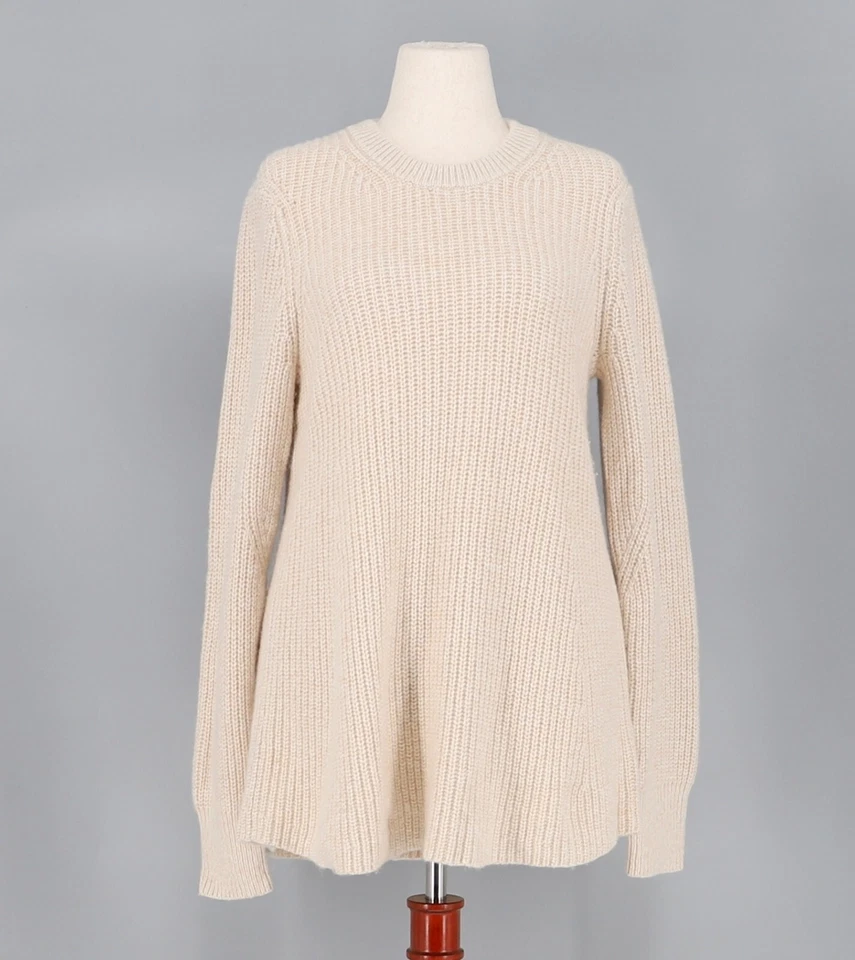 Suéter ATHLETA $129 Sierra Crew Mezcla de Lana en Beige Coco Talla XL Foto 3 de 4