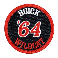 1964 Buick Wildcat Embroidered Patch Black/Red Iron-On Sew-On Jacket Hat Shirt