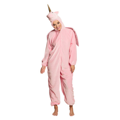 Einhorn Kostüm Overall Erwachsene rosa Ganzkörperkostüm Karneval Faschingskostüm