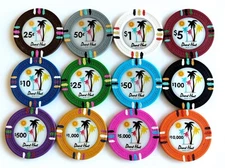 New Bulk Lot of 1000 Desert Heat Poker Chips - Pick Denominations!