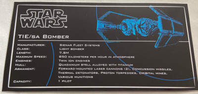 Lego Star Wars UCS Sticker MOC TIE/Sa Tie Bomber (75095 MOD)