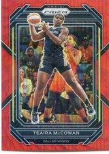 2023 Panini Prizm WNBA TEAIRA MCCOWAN #52 RED RUBY WAVE PRIZM WINGS