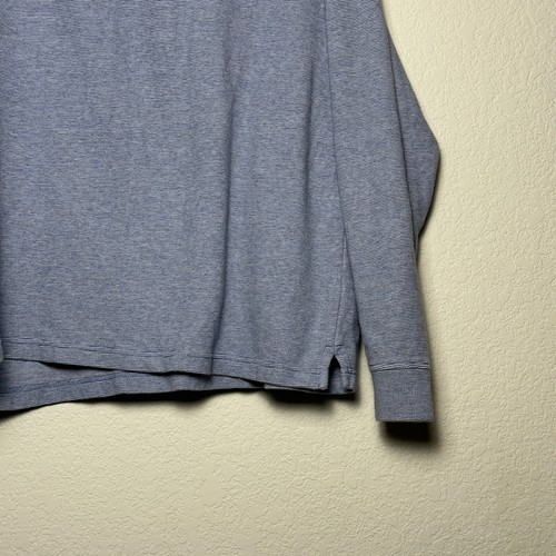Van Heusen Flex Pullover gestreift blau grau 1/4 Zip Sweatshirt Herren L Freizeit Mock - Bild 12 von 13