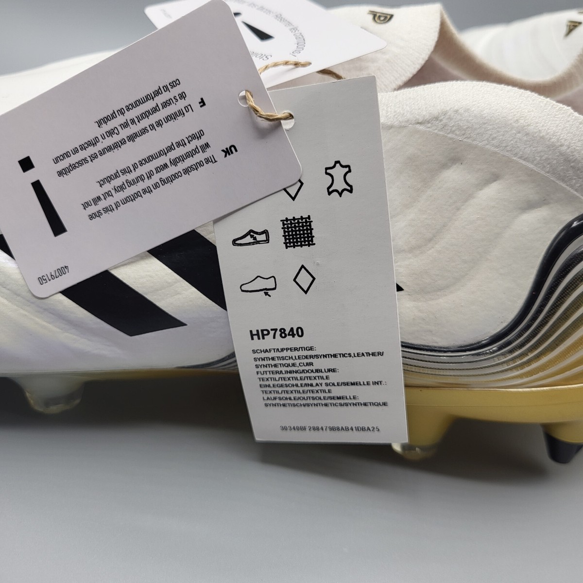 Adidas Copa Sense SG Soft Ground Cleats White Pearl Gold HP7840