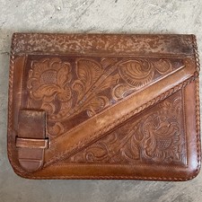 Vintage Hand Tooled Genuine Leather Purse Made in Mexico Perez y Perez Floral