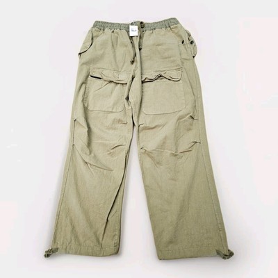 MNML Utility Cargo Pants Men's XXL Olive Green Pockets Baggy Elastic Waist New