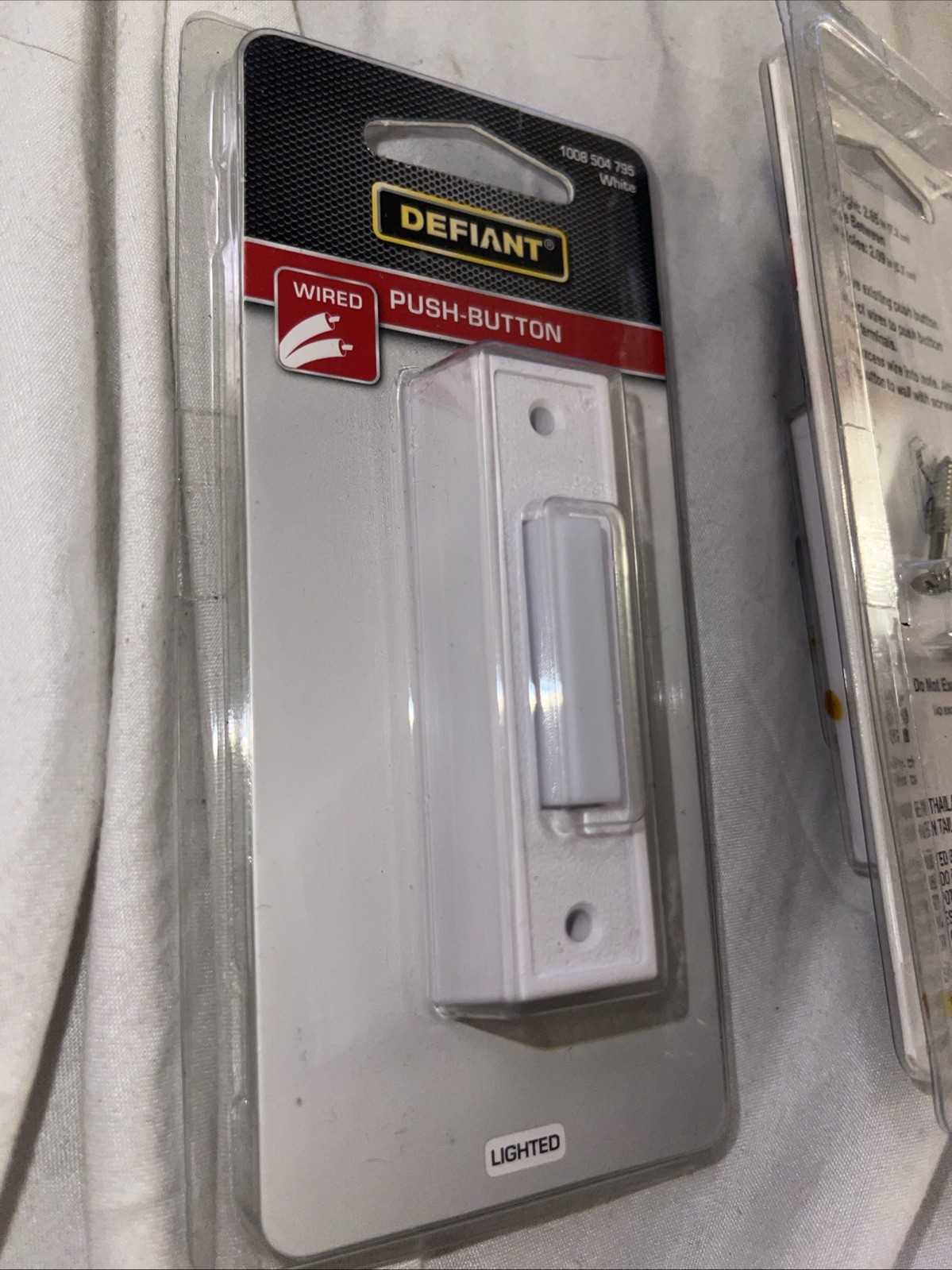 Defiant Wired LED Illuminated Doorbell Push Button White 18000039 for ...