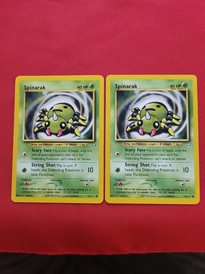 Pokemon: Spinarak #75/111 Neo Genesis 2000 Vintage Non-holo - LP - L67 (2 Cards)