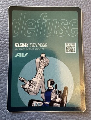 defuse TELEMAX EOD ROBOT Remote Control Bomb Disposal EVO Rare Promo Sticker