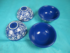 Four small Blue and White Splatter Condiment Sauce Bowls Pioneer Woman — photo 1