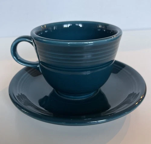 Fiestaware Juniper Tea Cup and Saucer Retired Homer Laughlin USA