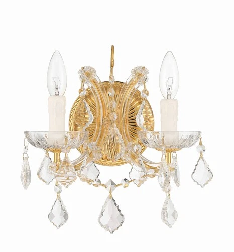 Crystorama Maria Theresa 12 1/2"H Gold 2-Light Wall Sconce - Picture 2 of 5
