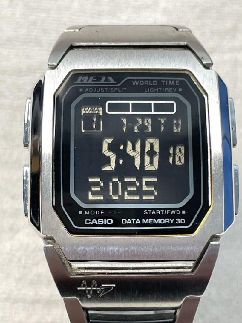 未使用カシオ時計ME-120B Vintage Casio Me-120 Meta Data Memory 30 World Time Made in