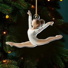 Personalized Gymnast Girl Split Ornament , Custom Name Acrylic 2025 Gift