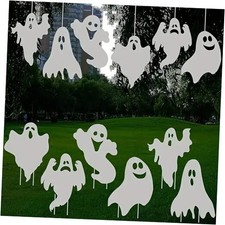 Halloween Yard Signs Outdoor Decorations - 6 PCS Ghost Stakes Outside Decor -