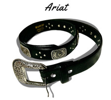 Ariat Limited Edition 2007 Concho Belt 38/95 Full-Grain Leather, Silver-Tone
