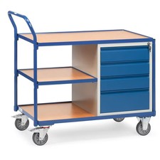 Wózek stołowy Fetra 2634 z 3 piętrami i 4 szufladami