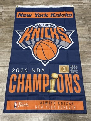 NEW YORK KNICKS 2026 NBA CHAMPIONS FLAG BANNER   3x5 FT 