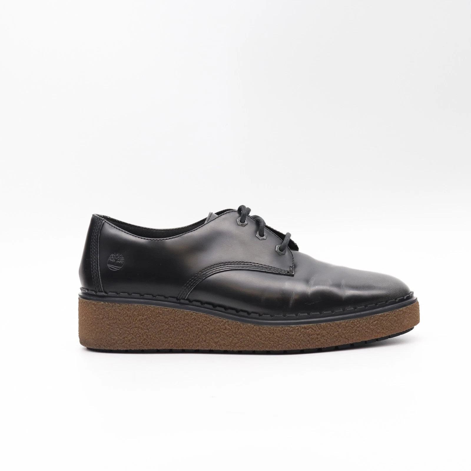 Timberland Derby Donna Nero Pelle Verniciata Donna Scarpe Casual UK 8