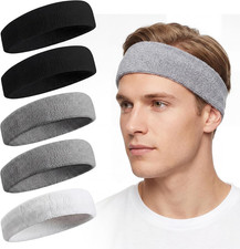 Sweatbands Sports Headband for Men  Women, Moisture Wicking Hairband - Terry