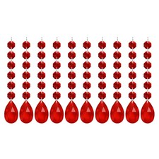 Teardrop Crystal Chandelier, 10 Pack 165mm Length Prisms Part, Red