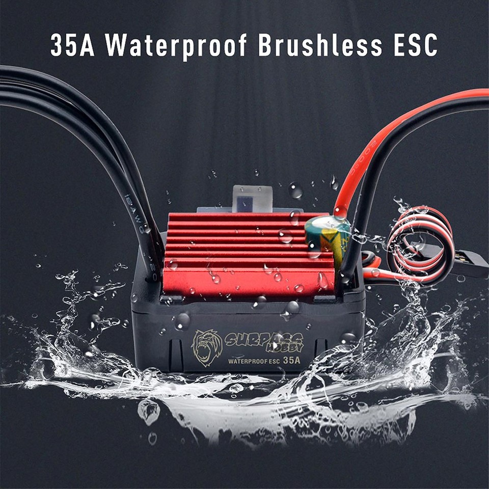 Surpasshobby Rocket 540 V4S Motore Brushless Sensored 120A ESC Per Auto 1/10 RC - Foto 3