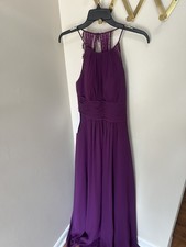 NWT Azazie Size 0 - Purple Long Formal Dress with Halter Neck 