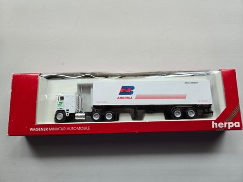 Herpa escala HO #6015 Freightliner blanco con contenedor Burlington Northern nuevo en paquete | Zustand: New