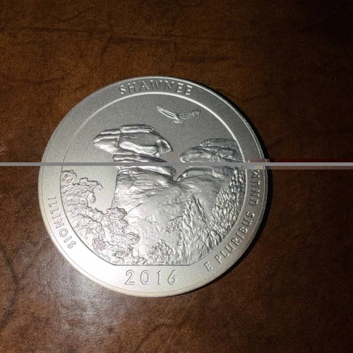 2016 ATB Shawnee 5 oz .999 Silver Coin Bullion In Capsule Illinois Camel Rock