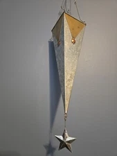 Southern Living at Home Happy Holiday Hanging Container Galvanized Metal Cone