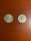 2-Walking Liberty half dollars 1942 & 1943 90% Silver