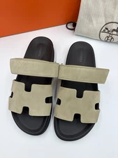 100% Authentic Brand New Hermes Men's Chypre Sandals - Sz 42 Vert Mosaique