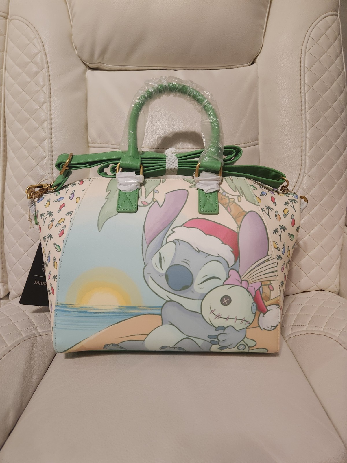 Disney Loungefly Stitch & Scrump Holiday Beach Satchel Bag Purse