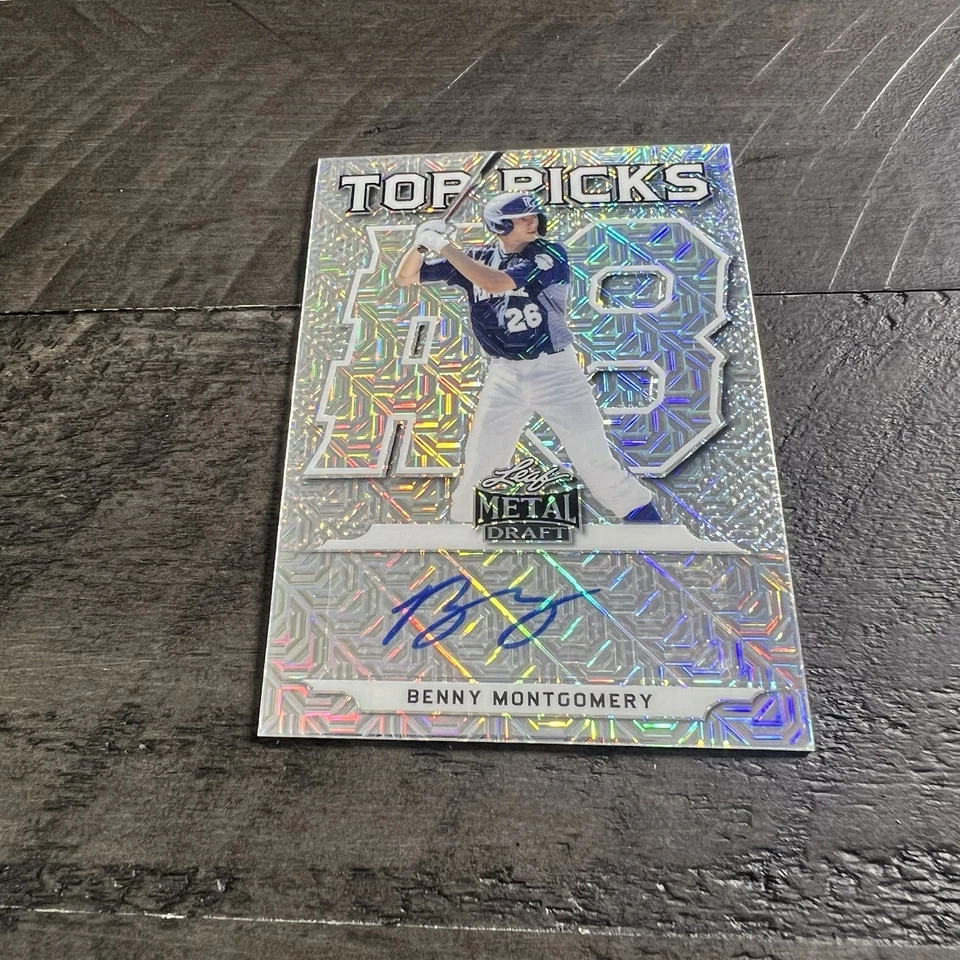 Benny Montgomery 2021 Leaf Metal Draft #TP-BM1 Top Picks Auto Autograph AU￼ - Image 2 of 4