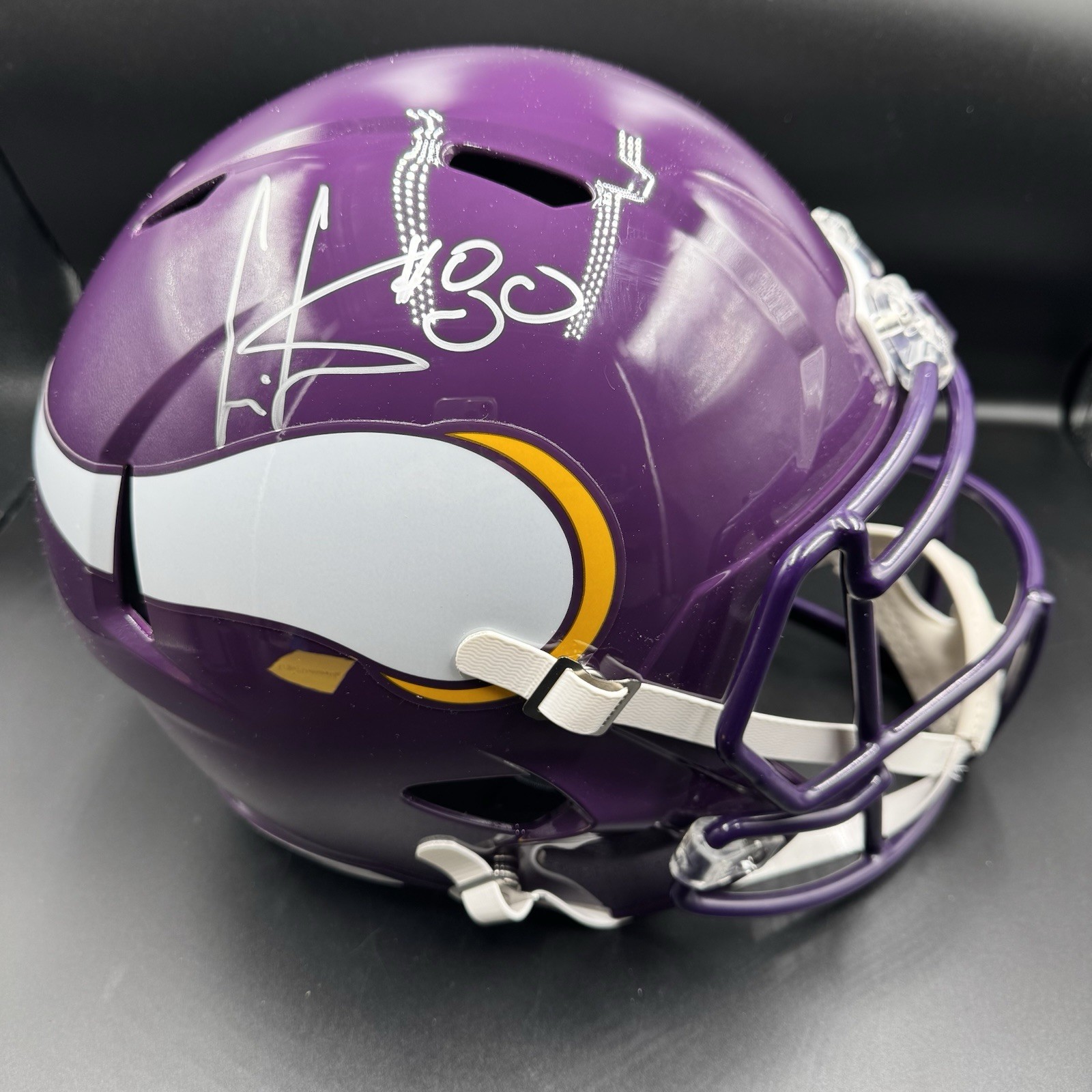 Cris Carter Autographed Signed Minnesota Vikings / Full Size Speed Replica Helmet - Schwartz COA 