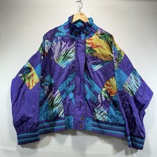 Vintage 80s Windbreaker Women s Size L East West By The Panda Group Shoulder Pad